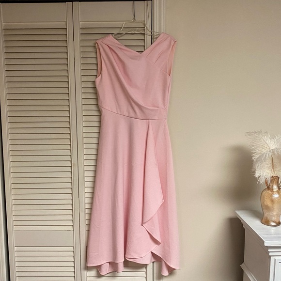 Sleeveless Dress Light Pink Draped French Terry - Picture 2 of 8